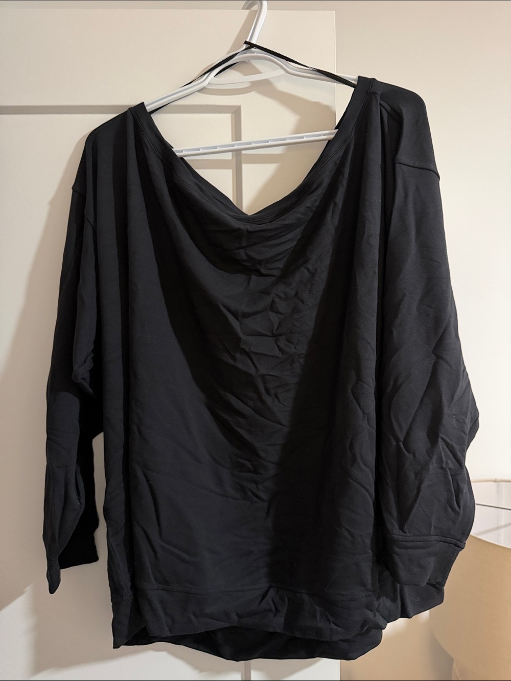 Lululemon Be Calm Oversized Boatneck Long Sleeve Top XL NWT Black
